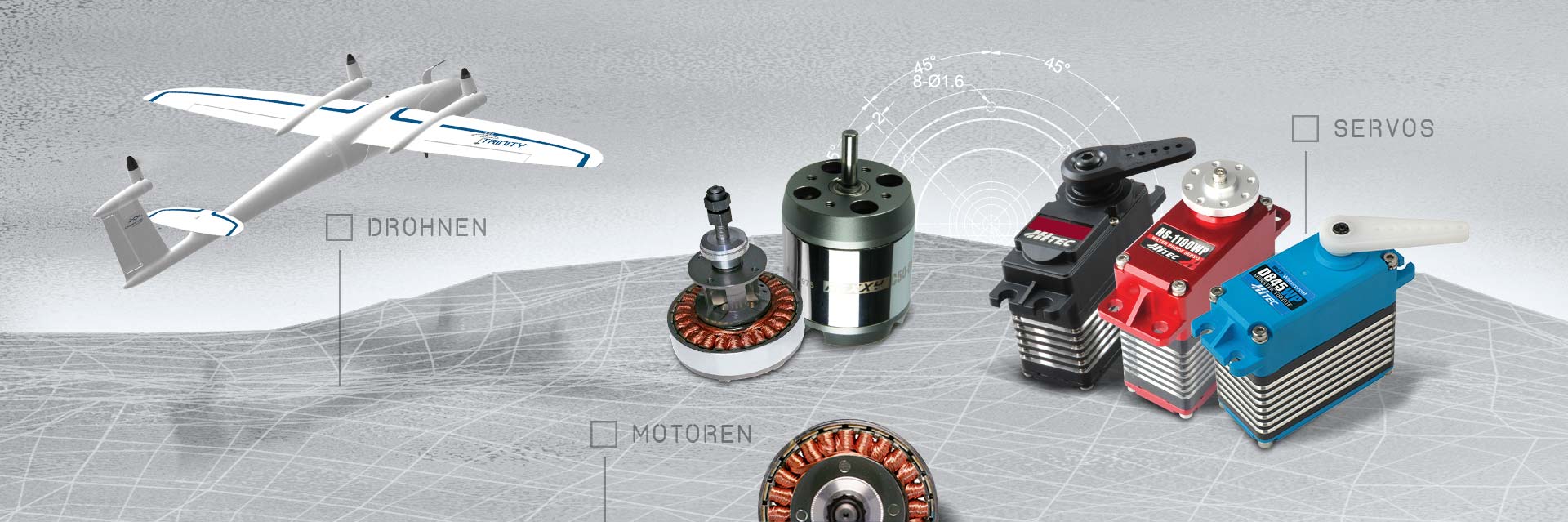 Übersicht: Servos, Drohnen und Brushless-Motoren